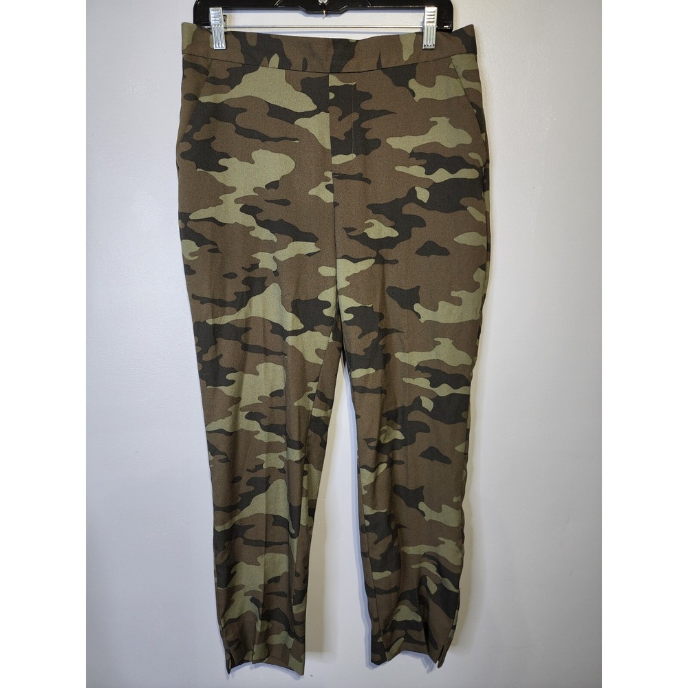 Banana Republic Womens Size 8 Straight Leg Pants Hayden Green Camo Mid Rise